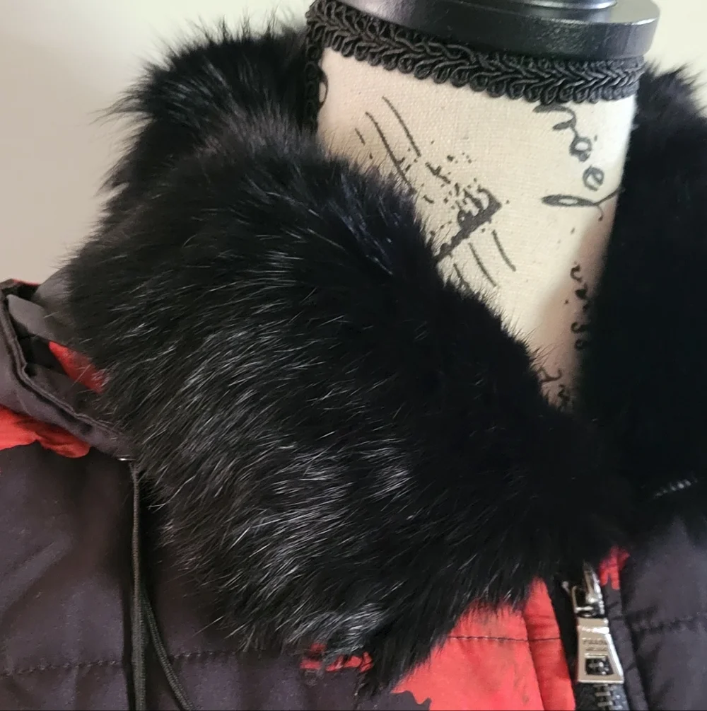 Prada Apres Ski Puffer Jacket Coat Real Fur Trim Luxury Whimsigoth Activewear